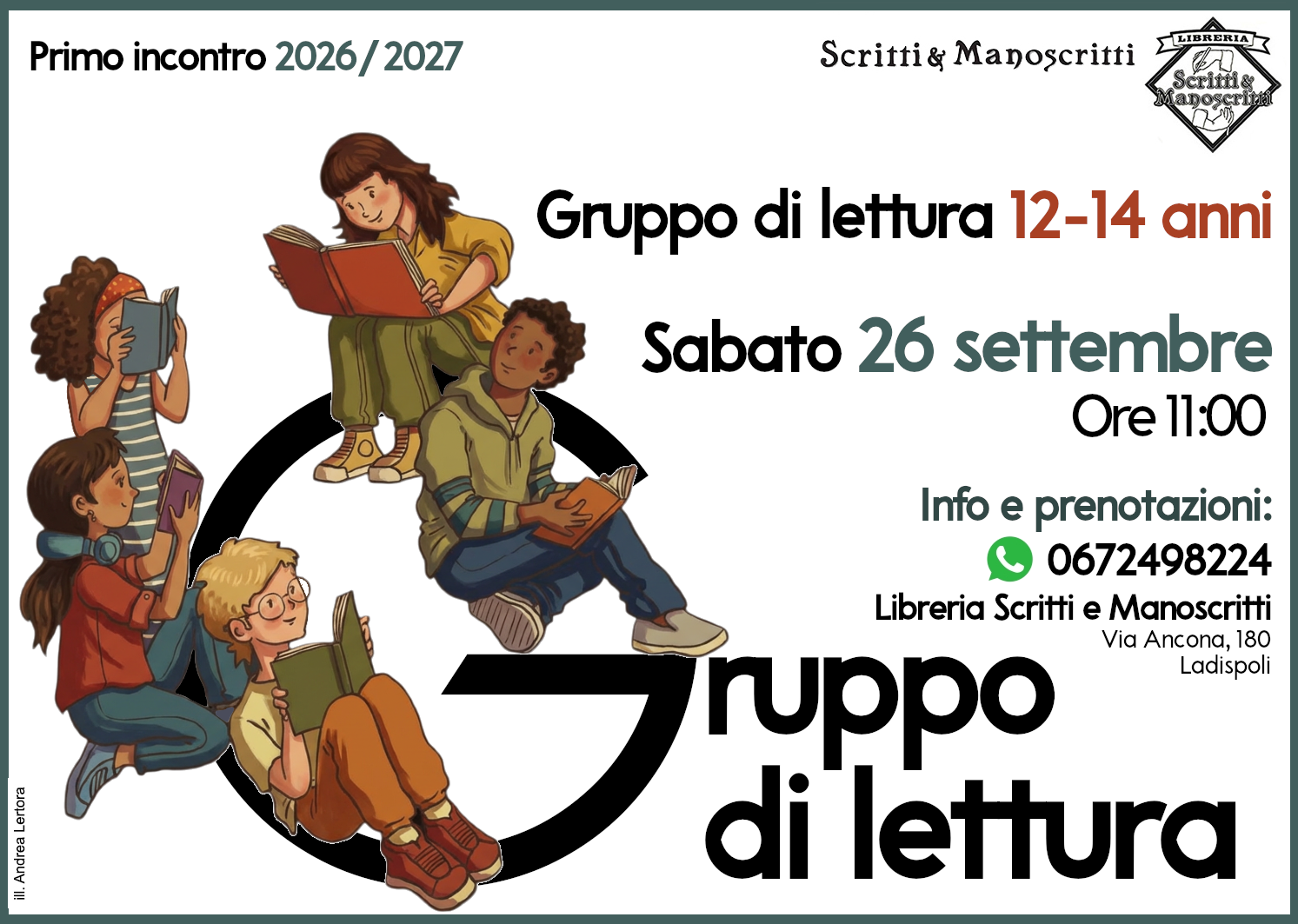 Gruppo di lettura per ragazzi 12-14 anni!
