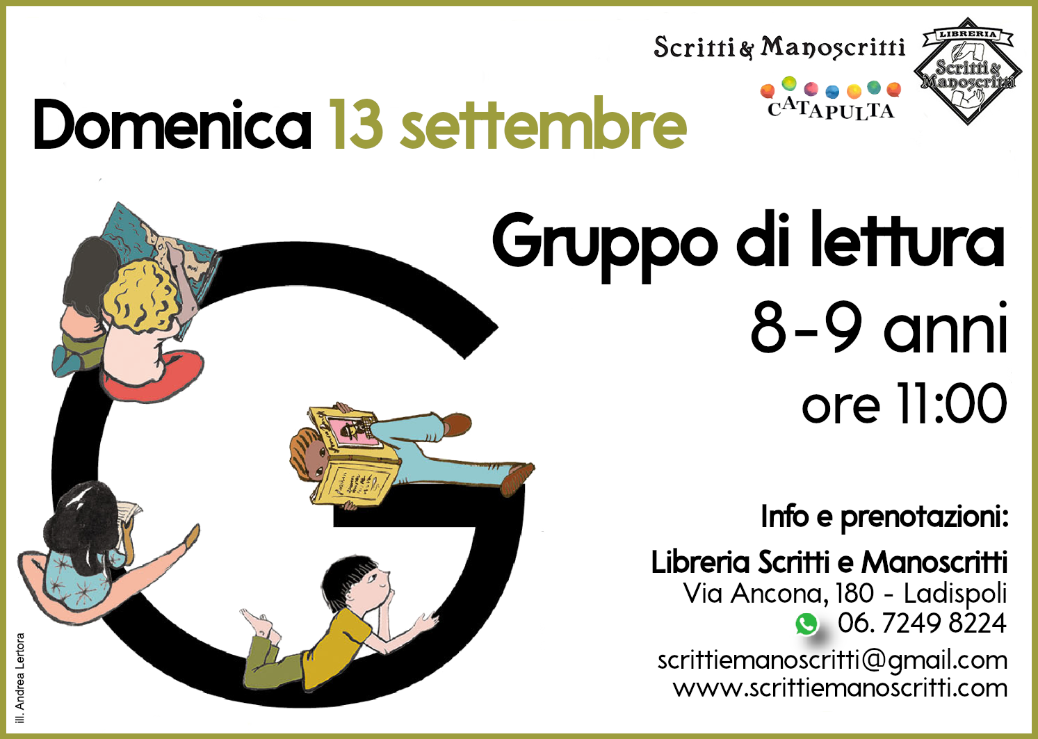 Nuovo gruppo di lettura per ragazzi 8/9 anni